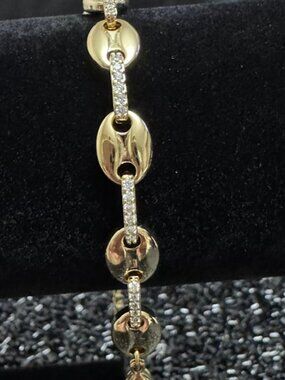 18K Gold Filled Bracelet with AAA CZ Accents - Goldoro - Size 6.5"- 7"